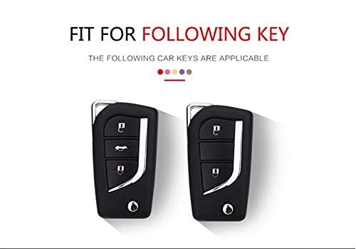 Premium Soft TPU Leather Pattern Key Cover Compatible with Toyota Innova Crysta and Corolla Altis 3Button Flip Key