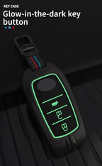 Metal Alloy Car Key Cover & Soft Silicon Black Striped Case KeyHolder Compatible for Toyota Fortuner, Legender, Innova Crysta, HyCross, Land Cruiser, Hilux 3 Button Smart