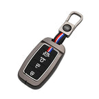 Metal Alloy Key Cover Compatible for Kia Seltos | Sonet | Carens 4 Button Smart Key