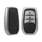 Premium Soft TPU Leather Pattern Key Cover Compatible with Toyota Inova, fortuner,3 Button Smart Key