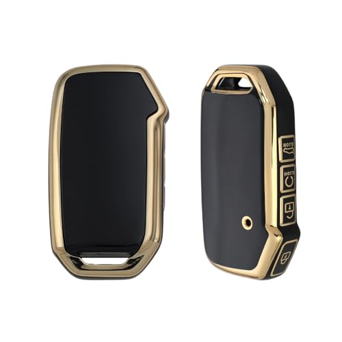 Pack of 2 Leather TPU & TPU Compatible for Kia Seltos and sonet 2023 Facelift 4 Button Smart Key