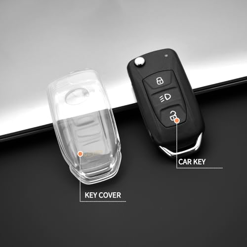 TPU Key Cover Compatible for Tata Nexon, Harrier, Altroz, Punch, Zest, Bolt, Tigor, Zica, Tiago, Safari Storme, Hexa 3 Button Flip Key