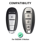 Premium Soft TPU Leather Pattern Key Cover for Maruti Suzuki 3 Button Baleno Ciaz Vitara Brezza S Cross Swift Ignis Smart Key