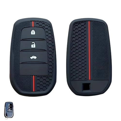 Silicone Key Cover and Keychain Compatible for Toyota Fortuner | Hilux | Innova Crysta | Fortuner Legender | Innova HyCross | Land Cruiser Smart Key