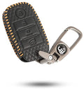 Leather Key Cover Compatible with Kia Seltos | Sonet | Carens 4 Button Smart Key