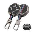 Metal Key Cover with Keychain for Tata | Harrier EV | 6 Button Round smart Key.