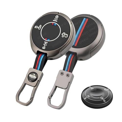 Metal Key Cover with Keychain for Tata | Harrier EV | Electric car | 6 Button Round smart Key.