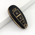 Premium Soft TPU Leather Pattern Key Cover Compatible with Maruti Suzuki 3 Button Baleno Ciaz Vitara Brezza S Cross Swift Ignis and Urban Cruiser Smart Key