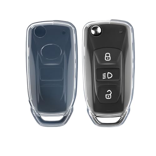 TPU Key Cover Compatible for Tata Nexon, Harrier, Altroz, Punch, Zest, Bolt, Tigor, Zica, Tiago, Safari Storme, Hexa 3 Button Flip Key