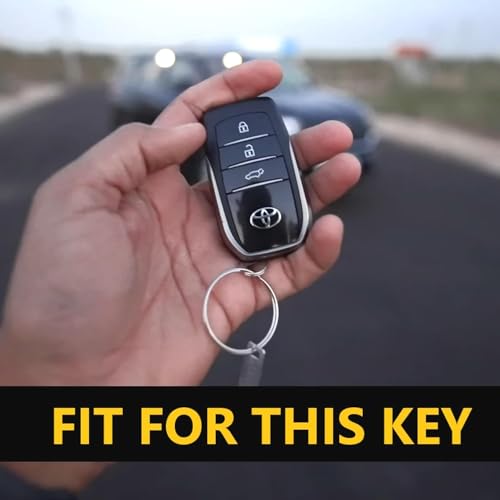 New Metal Keycover Compatible for Toyota Fortuner | Hilux | Innova Crysta | Fortuner Legender | Innova HyCross | Land Cruiser Smart Key