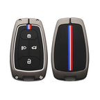 Zinc Metal Key Cover Compatible with Tata Nexon | Harrier | Safari | Altroz | Tigor | EV | Punch | Tiago EV Electric 4 Button Smart Key