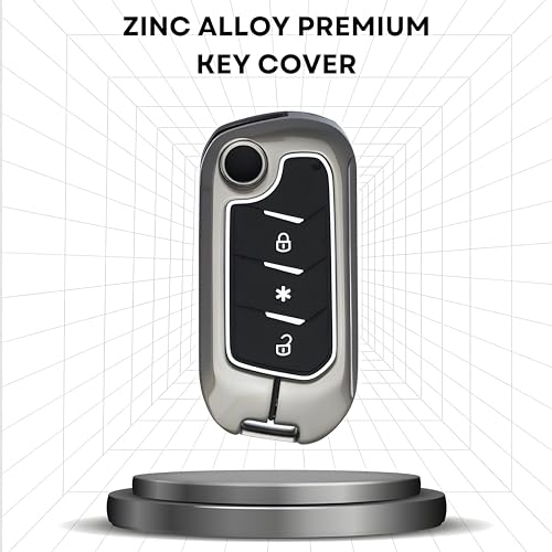 Metal Alloy Key Cover & Microfiber Cloth Leather TPU Keycover Compatible for Mahindra Scorpio,XUV 300 Marazzo ,XUV 700m,XUV 400 EV | Bolerom,Thar | TUV 3 Button Flip Key