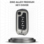 Metal Alloy Key Cover & Microfiber Cloth Leather TPU Keycover Compatible for Mahindra Scorpio,XUV 300 Marazzo ,XUV 700m,XUV 400 EV | Bolerom,Thar | TUV 3 Button Flip Key