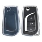 Clear TPU Key Cover Compatible with Toyota Innova Crysta and Corolla Altis Flip Key