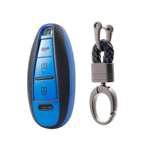 PremiumSoft TPU Leather Pattern Key Cover Compatible with Maruti 3 Button Baleno Ciaz Vitara Brezza S Cross Swift Ignis and Urban Cruiser Smart Key (Silver)
