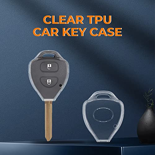 Clear TPU 2 Button Remote Key Cover Case for Compatible Toyota Innova/Fortuner/Corolla with 2Button Remote Key