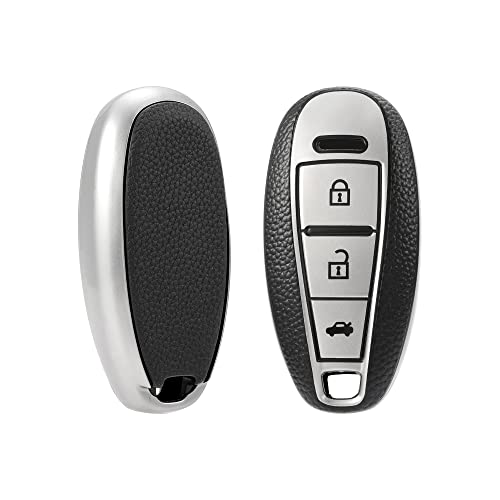 Premium Soft TPU Leather Pattern Key Cover for Maruti Suzuki 3 Button Baleno Ciaz Vitara Brezza S Cross Swift Ignis Smart Key
