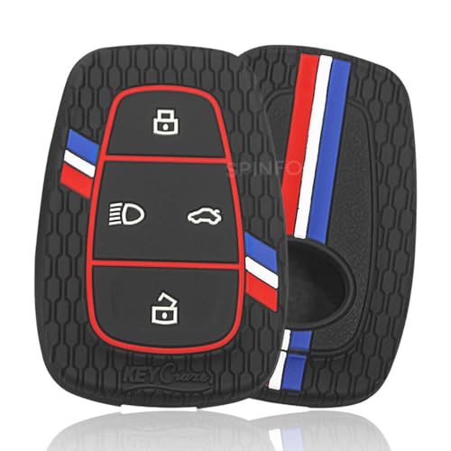 Silicone Key Cover Compatible for Nexon, Harrier, Altroz, Tigor BS6, Punch, Safari 2021, Safari Gold (4 Button Smart Key)