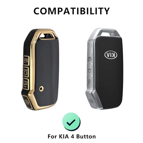 TPU keycover and Keychain Compatible for Kia Seltos and sonet 2023 Facelift 4 Button Smart Key