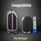 Zinc Alloy Metal Key Cover Compatible for Kia Seltos, Sonet 2023 Facelift 4 Button Smart Key (Compare Key Shape Before Ordering)