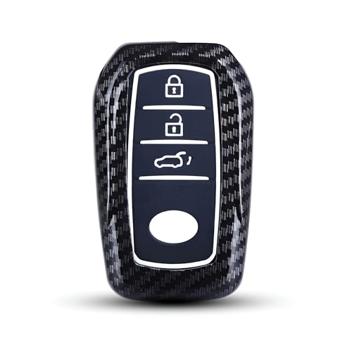 Carbon Fiber Car Key Fobs Silicone Compatible for Toyota Fortuner | Fortuner Legender, Inova 3 Button Smart Key