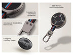 Metal Key Cover with Keychain for Tata | Harrier EV | 6 Button Round smart Key.
