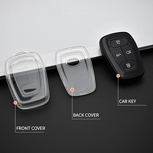 Clear TPU Key Cover Compatible for Tata Nexon, Altroz, Harrier, Tigor Bs6, Safari Gold, Punch, Tigor Ev, Safari 2021 4 Button Smart Key