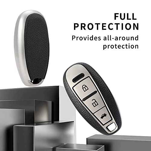 Premium Soft TPU Leather Pattern Key Cover for Maruti Suzuki 3 Button Baleno Ciaz Vitara Brezza S Cross Swift Ignis Smart Key