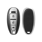 Premium Soft TPU Leather Pattern Key Cover for Maruti Suzuki 3 Button Baleno Ciaz Vitara Brezza S Cross Swift Ignis Smart Key