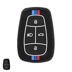 Silicone Key Cover & Keychain Compatible for Tata Nexon, Harrier, Altroz, Tigor BS6, Punch, Safari 2021, Safari Gold 4 Button Smart Key