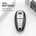Premium Soft TPU Leather Pattern Key Cover for Maruti Suzuki 3 Button Baleno Ciaz Vitara Brezza S Cross Swift Ignis Smart Key