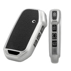 Pack of 2 Leather TPU & TPU Compatible for Kia Seltos and sonet 2023 Facelift 4 Button Smart Key