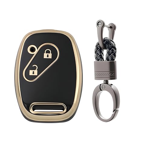 Gold Key Cover Compatible for Honda I-VTEC Amaze BRIO BRV City Civic CRV Jazz etc. 2 Button Remote Key