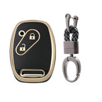 Gold Key Cover Compatible for Honda I-VTEC Amaze BRIO BRV City Civic CRV Jazz etc. 2 Button Remote Key