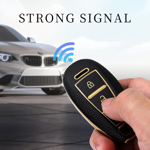 Premium Soft TPU Leather Pattern Key Cover Compatible with Maruti Suzuki 3 Button Baleno Ciaz Vitara Brezza S Cross Swift Ignis and Urban Cruiser Smart Key