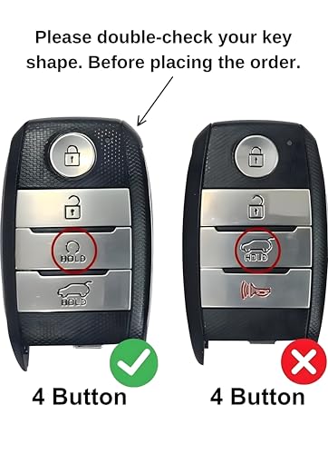 Metal Alloy Key Cover Compatible for Kia Seltos | Sonet | Carens 4 Button Smart Key