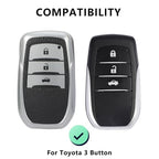 Premium Soft TPU Leather Pattern Key Cover Compatible with Toyota Inova, fortuner,3 Button Smart Key