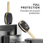 Gold Key Cover Compatible for Honda I-VTEC Amaze BRIO BRV City Civic CRV Jazz etc. 2 Button Remote Key