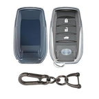 Clear TPU Key Cover and Keychain Compatible for Toyota Fortuner | Hilux | Innova Crysta | Fortuner Legender | Innova HyCross | Land Cruiser Smart Key
