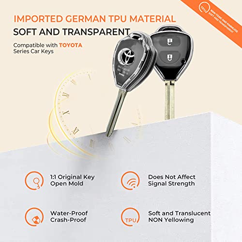 Clear TPU 2 Button Remote Key Cover Case for Compatible Toyota Innova/Fortuner/Corolla with 2Button Remote Key