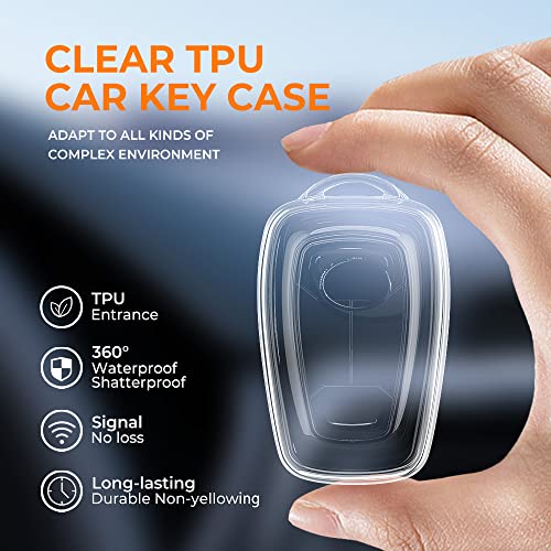 Clear TPU Key Cover Compatible for Tata Nexon, Altroz, Harrier, Tigor Bs6, Safari Gold, Punch, Tigor Ev, Safari 2021 4 Button Smart Key