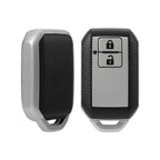 Leather TPU Key Cover and Keychain Compatible for Suzuki 2 Button Smart Key