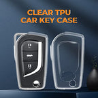 Clear TPU Key Cover Compatible with Toyota Innova Crysta and Corolla Altis Flip Key