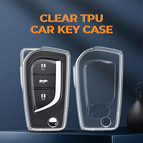 Clear TPU Key Cover Compatible with Toyota Innova Crysta and Corolla Altis Flip Key