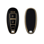 Premium Soft TPU Leather Pattern Key Cover Compatible with Maruti Suzuki 3 Button Baleno Ciaz Vitara Brezza S Cross Swift Ignis and Urban Cruiser Smart Key