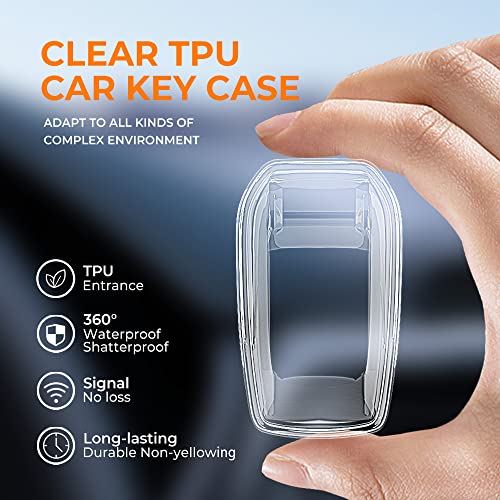 Clear TPU Key Cover and Keychain Compatible for Toyota Fortuner | Hilux | Innova Crysta | Fortuner Legender | Innova HyCross | Land Cruiser Smart Key