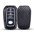 Carbon Fiber Car Key Fobs Silicone Compatible for Toyota Fortuner | Fortuner Legender, Inova 3 Button Smart Key