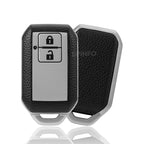 Leather TPU Key Cover and Keychain Compatible for Suzuki 2 Button Smart Key