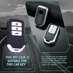 Leather TPU Key Cover Compatible for Honda Elevate | City | Amaze | WRV | CRV | Jazz | 3 Button Smart Key