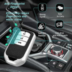 Leather TPU Key Cover Compatible for Honda Elevate | City | Amaze | WRV | CRV | Jazz | 3 Button Smart Key